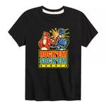 Футболка с рисунком Rock Em Sock Em Robots Punch для мальчиков 8–20 лет Licensed Character, черный - фото