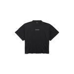 Футболка Balenciaga Back Cropped, черный/белый - фото