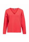 Джемпер Object OBJREYNARD V-NECK PULLOVER FAIR, Poinsettia/Coral - фото 5