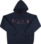Толстовка Supreme Reflective Cutout Hooded Sweatshirt 'Navy', синий - фото