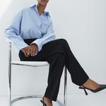 Брюки H&M Wide-cut, черный - фото 6