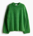 Свитер H&M Oversized Mohair-Blend, зеленый - фото