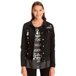 Алиса в стране чудес - джинсовая куртка женская черная - фото 2