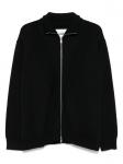 Шерстяной кардиган на молнии Jil Sander, черный - фото