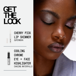 Тени для век Cooling Chromes Eye + Face Highlighter about-face, Chasing Waterfalls (silver) - фото 8