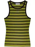 Топ в полоску GANNI, зеленый - фото