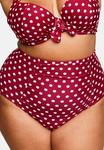 Низ бикини Adore Me SHELBY PLUS HIGH WAISTED, Coin Dot C/Red - фото