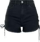 Шорты Urban Classics Ladies Highwaist Denim Lace Up Short, черный - фото