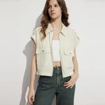 ELLE Рубашка Women's Light Green Lapel Moderate - фото 2