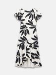 Миди-платье с принтом ладони Mint Velvet, белый/черный - фото 7