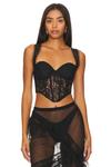 Топ For Love & Lemons Sammie Crop, черный - фото