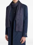 Кашемировый шарф с вышитым узором пейсли ETRO, синий - фото 3
