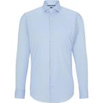 Длинная рубашка с асимметричным низом HUGO BOSS, синий - фото 3