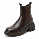 Женские короткие челси 6 см Help, коричневые без подкладки - фото 5