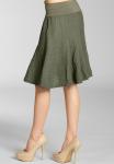 Юбка А-силуэта Caspar, оливковый - фото 2
