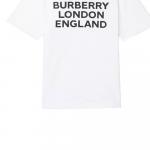 Футболка детская Burberry с логотипом, белый / черный - фото 7
