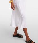 Платье миди из льна Stephie Velvet, белый - фото 5