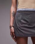 Микро-мини-юбка ASOS DESIGN серого меланжевого цвета - фото 3
