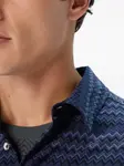 Хлопковая рубашка с шевронным узором Missoni, синий - фото 4