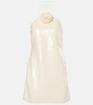 Мини-платье с пайетками Magda Butrym, кремовый - фото