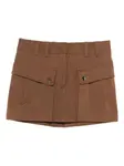 Юбка мини с карманами THE ANDAMANE, коричневый - фото