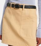 Джинговая мини-юбка Self-Portrait, бежевый - фото 4