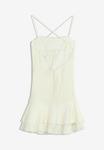 Платье Bershka RUSTIC STRAPPY WITH RUFFLES , White - фото 4