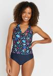 Верх бикини OCEAN SPOT HALTER NECK TANKINI M&Co, темно-синий - фото