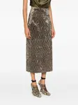 Юбка с узором Pierre-Louis Mascia, коричневый - фото 3