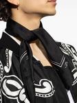 Шелковый шарф с логотипом Dolce & Gabbana, черный - фото 4