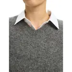 Свитер Selected Sia Ras v neck, серый - фото 4