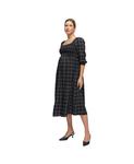 Платье миди с оборками на рукавах Ingrid + Isabel, Black/white windowpane - фото 2