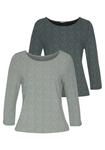 Топ LASCANA Shirt, цвет grey/dark grey - фото