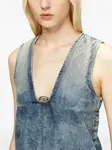 Мини-платье из денима De-Laris без рукавов с V-образным вырезом DIESEL, синий - фото 4