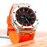 Часы Casio G-Shock Analog-Digital 2100 Series, арт. GA-2100-1A1, 44 мм, оранжевый/серебристый/черно-оранжевый - фото 3