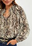 Блуза Lipsy LONG SLEEVE, Snake Print Burnout/Beige - фото 4