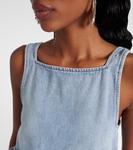 Жакет из денима с рюшами Ganni, Light Blue Stone - фото 4