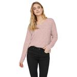 Свитер Vero Moda Crew Lefile V-Neck, розовый - фото
