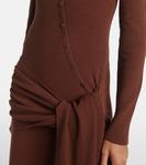 Платье макси из хлопковой смеси с драпировкой Saros Aya Muse, Choco Brown - фото 5