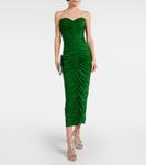Платье миди Aveline из джерси-бюстье Costarellos, зеленый - фото 2