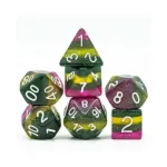 Набор Poly — Poison Swamp с белым (7), Dice Sets - Resin/Acrylic - Rainbow & Multi-Colored (Foam Brain Games) - фото