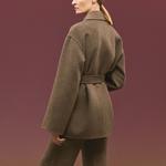 Куртка женская Hermes бархатная, коричневый - фото 3