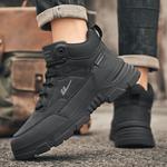 Военные ботинки с амортизацией и увеличенной высотой, короткие, до середины икры, для улицы, мужские, черные - фото 9