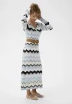 Макси-Платье crnetes Cream, Cashmere Blue Zigzag - фото