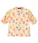 Платье-рубашка из льна и хлопка с принтом Mini Rodini, бежевый - фото