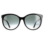 Круглые женские блестящие серые градиентные gg0729sa Gucci, черный - фото