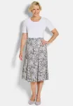 Weit schwingender aline skirt Goldner, Lilac/Green Patterned - фото 2