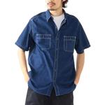 Плюсовая рубашка из шамбре Beams, индиго - фото 4