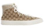 Кроссовки мужские Gucci High-Top, бежевый / коричневый - фото 2