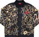 Куртка Supreme Chains Quilted Jacket 'Black', черный - фото